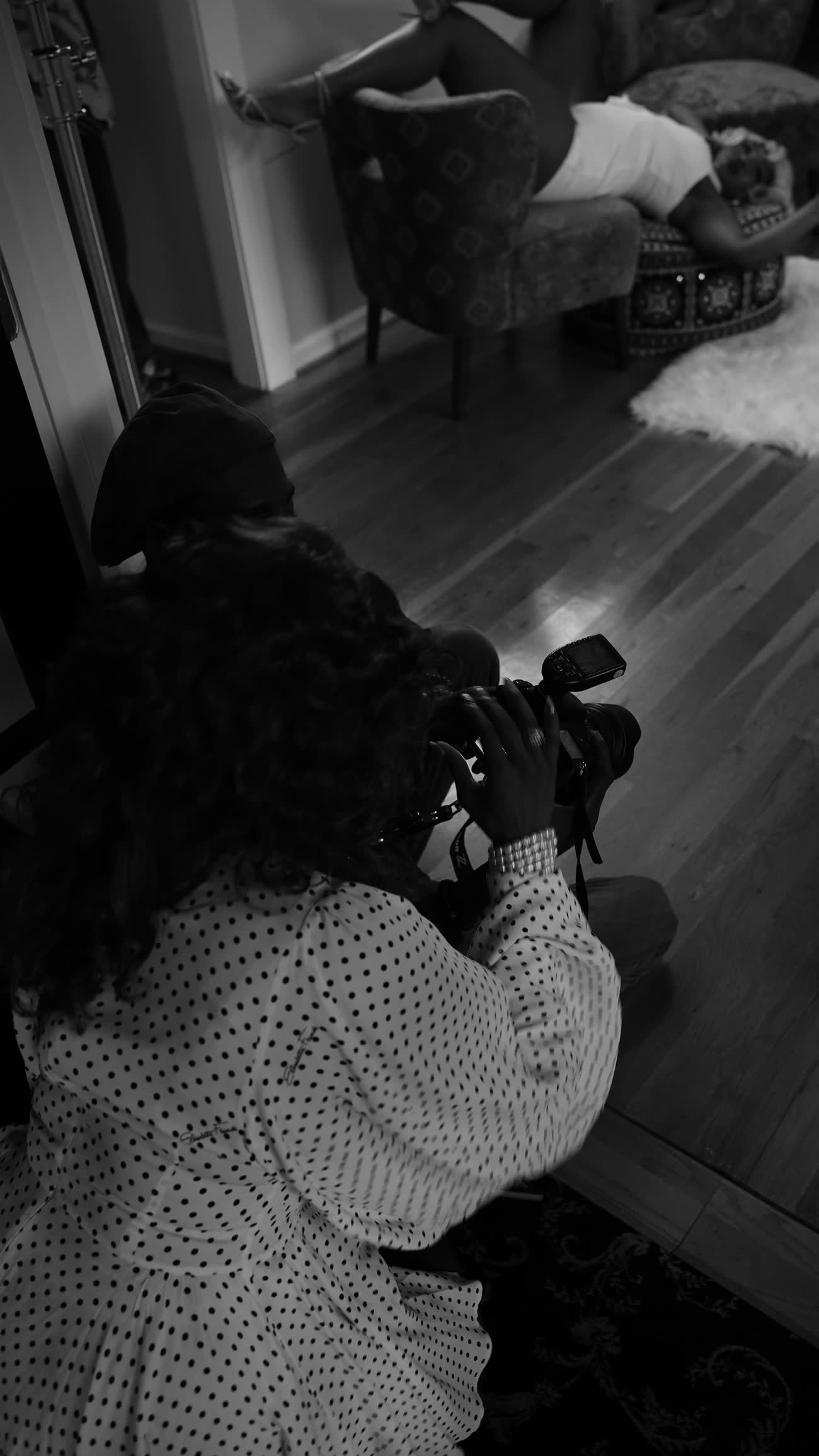 April behind the camera.